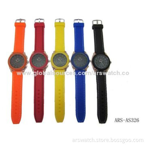 Silicone strap sports watches in Japan quartz movement